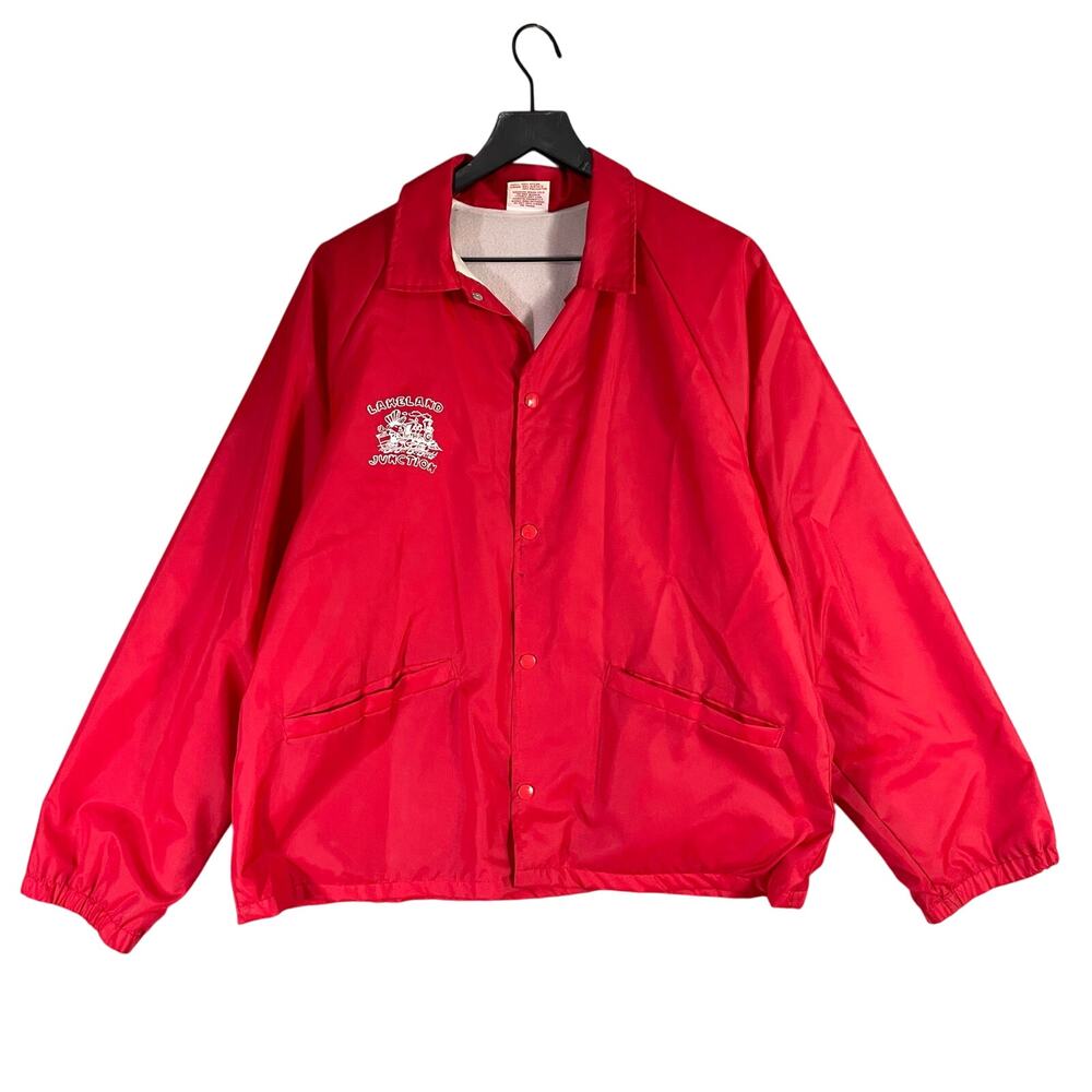 Vintage Cardinal Activewear Lakeland Junction Red‎ Windbreaker Jacket USA Size L
